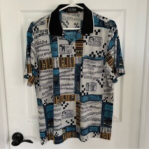 Men's V.8 club shirt Black, Blue, Gold and white